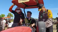 Menteri Pertanian Syahrul Yasin Limpo mengunjungi Kabupaten Kupang Nusa Tenggara Timur (NTT) untuk meninjau pertanaman jagung. (Dok Kementan)