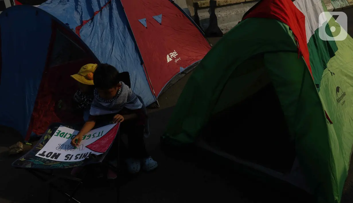 Aksi ini berawal dari keinginan para musisi sebagai bentuk solidaritas untuk Palestina. (Liputan6.com/Herman Zakharia)