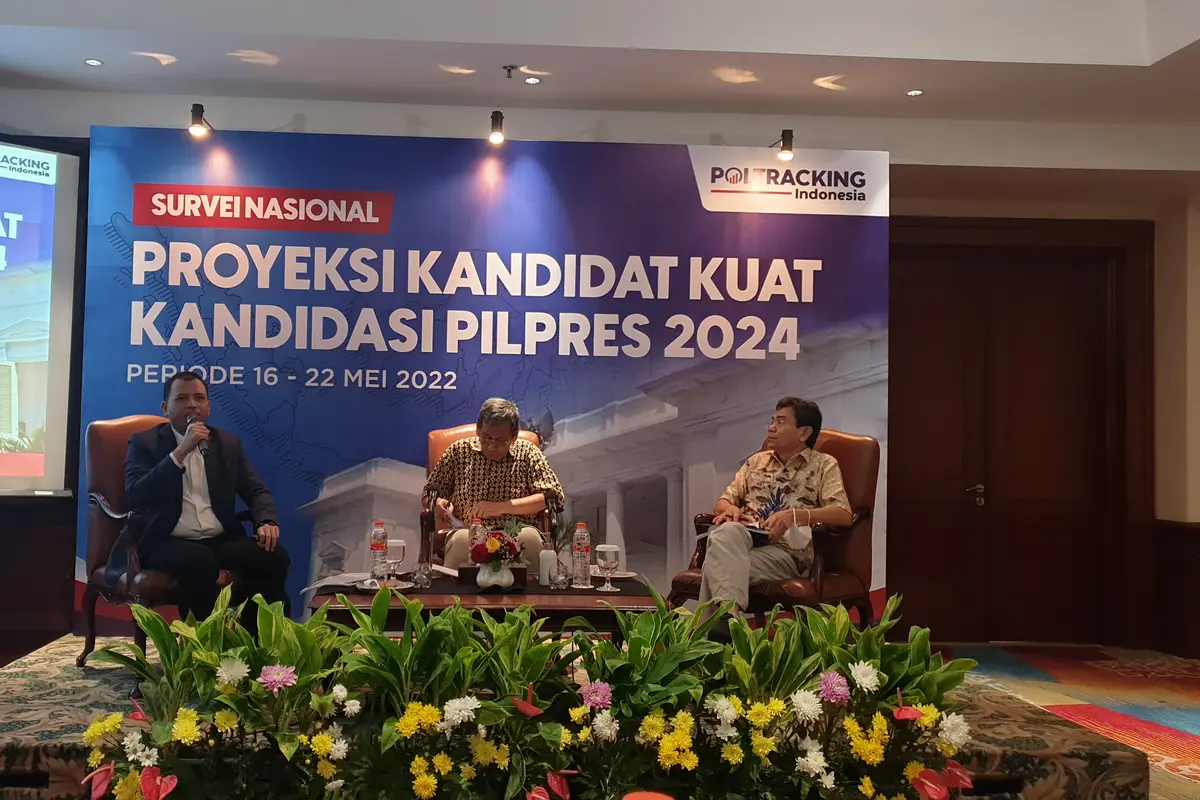 Lembaga Poltracking Indonesia merilis survei terkait elektabikitas calon presiden (capres) 2024.