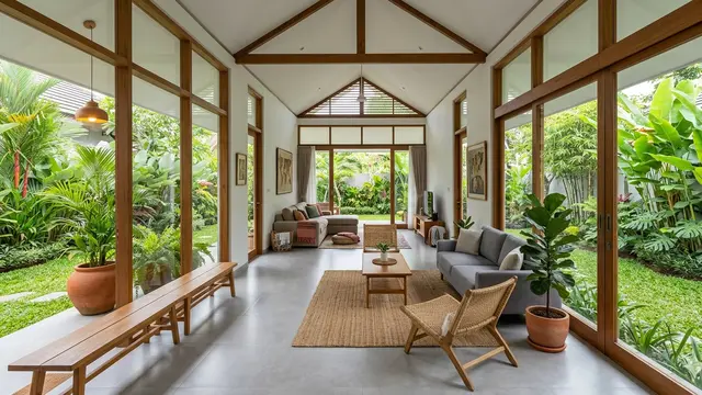 Inspirasi Rumah 1 Lantai dengan Ventilasi Silang Adem.