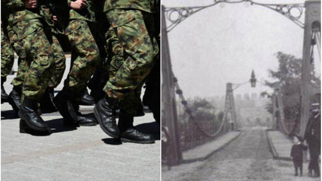 Derap langkah para serdadu meruntuhkan jembatan gantung Broughton Suspension Bridge di Inggris