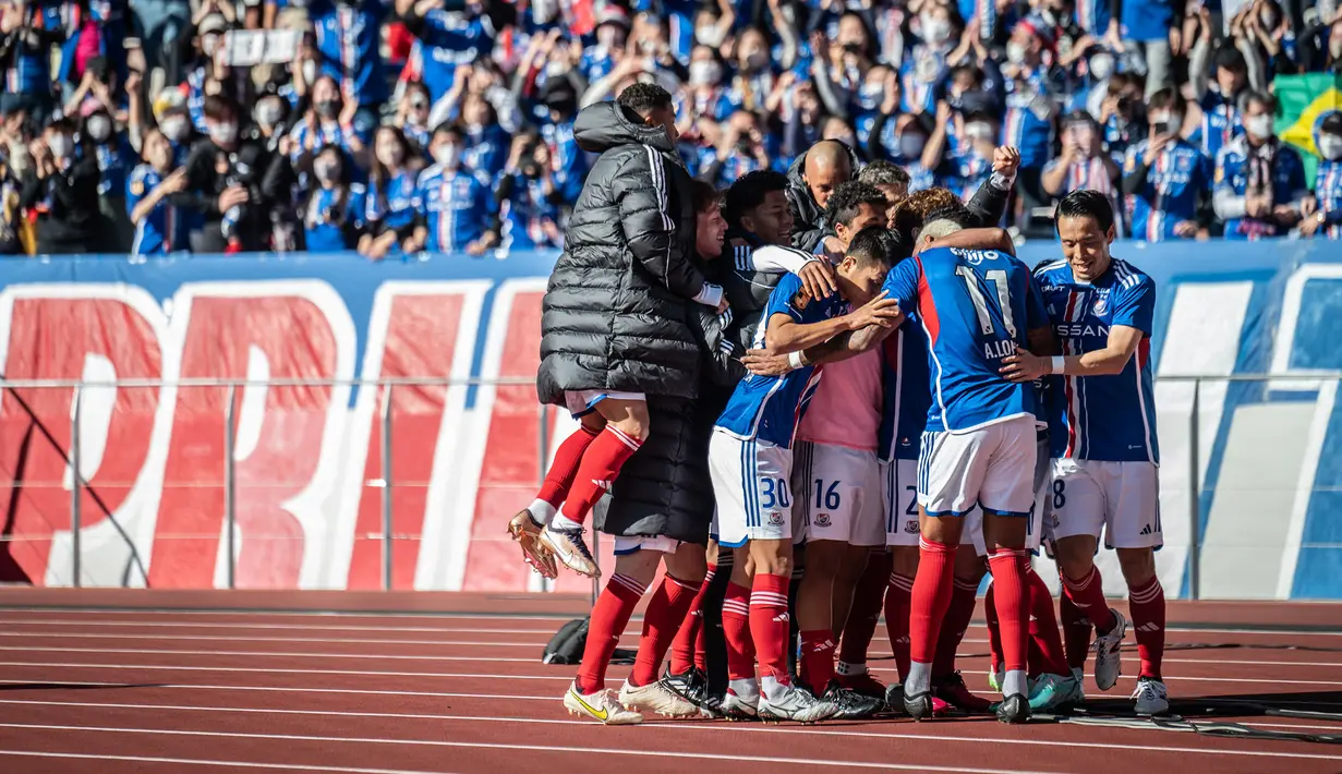 Yokohama Marinos memiliki modal besar jelang hadapi FC Tokyo. Pekan lalu, mereka mampu memetik tiga poin penuh usai mengalahkan Gamba Osaka yang sebelumnya tak terkalahkan dalam 8 laga. (AFP/Yuichi Yamazaki)