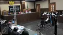 Suasana sidang kasus kematian Wayan Mirna Salihin dengan terdakwa Jessica Kumala Wongso di PN Jakarta Pusat, Kamis (21/7). Sidang kali ini, Jaksa Penuntut Umum (JPU) menghadirkan barista kafe Olivier, Rangga, sebagai saksi. (Liputan6.com/Helmi Afandi)