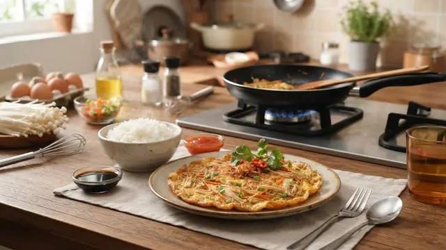 Resep Telur Dadar Jamur Enoki