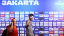 Pemain Timnas Basket Spanyol, Juancho Hernangomez (kanan) berjalan meninggalkan lapangan setelah berlatih menjelang laga grup G Piala Dunia FIBA 2023 di center court Indonesia Arena, Senayan, Jakarta, Kamis (24/08/2023). Spanyol akan melawan Pantai Gading pada Sabtu (26/08/2023). (Bola.com/Bagaskara Lazuardi)