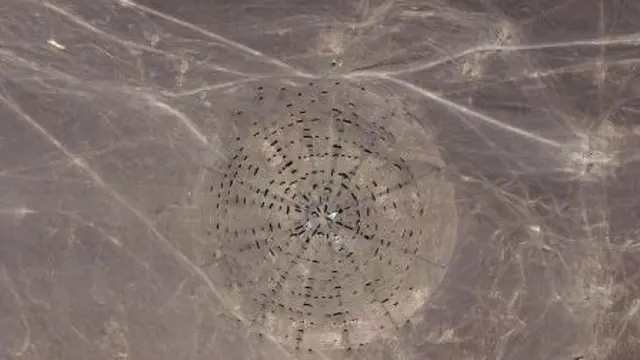 Penampakan misterius di Gurun Gobi yang diabadikan Google Earth pada 2011. (Google Earth)