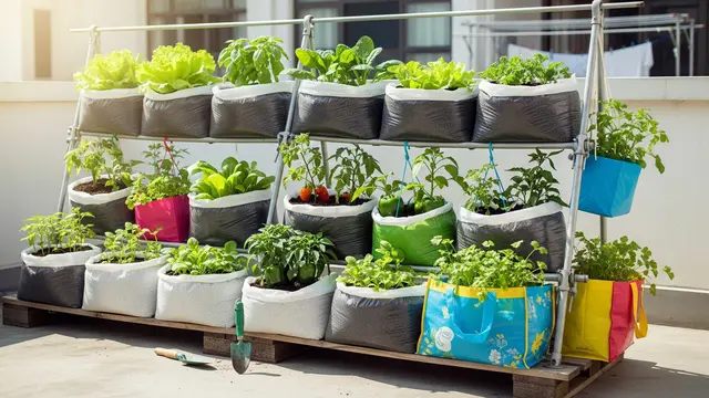 Model Kebun Sayur Polybag Murah untuk Ibu Rumah Tangga/Gemini AI