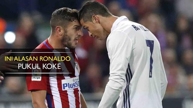 Cristiano Ronaldo terlibat insiden perkelahian dengan Koke saat Real Madrid menang 3-0 atas Atletico, inilah alasan Ronaldo coba pukul Koke