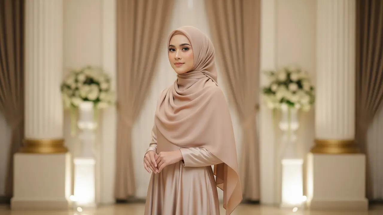 Gamis Satin Premium Tampil Mewah di Acara Spesial
