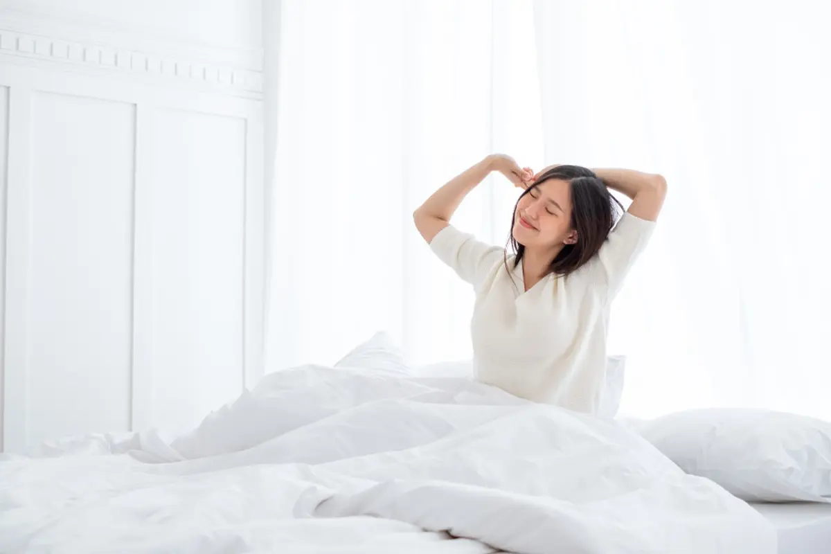 Ilustrasi bangun tidur peregangan