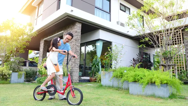 Rumah dengan pemandangan indah dan cantik
