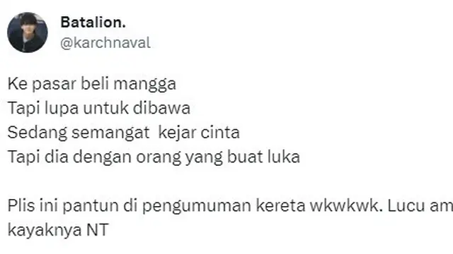 8 Potret Pantun Cinta ala Netizen Ini Bikin Geleng Kepala, Gombal Abis