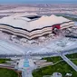 Gambar yang dirilis pada 20 November 2019 memperlihatkan Stadion Al Bayt yang menjadi venue Piala Dunia 2022 sedang dalam pembangunan di utara kota Al Khor. Piala Dunia 2022 Qatar rencananya akan dimulai pada 21 November hingga 18 Desember. (Qatar&rsquo;s Supreme Committee for Delivery and Legacy/AFP)