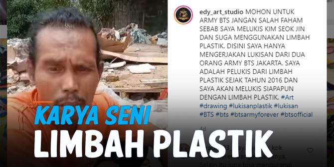 VIDEO: Viral Lukisan Wajah Anggota BTS dari Limbah Plastik, Seperti Apa?