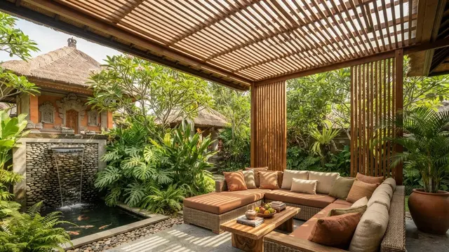 Area Duduk Outdoor ala Vila Tropis