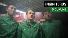 Berita video trio Egy Maulana Vikri, Witan Sulaeman, dan Rafli Mursalim ingin masyarakat terus mendukung Timnas Indonesia U-19 meski hasil yang didapat pada Piala AFF U-18 2017 yaitu posisi ketiga.