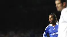 Chelsea's Didier Drogba looks on against CFR Cluj during Champions League Group A match at Stamford Bridge in London December 9, 2008. Chelsea winning the game 2-1. AFP PHOTO/Adrian Dennis
