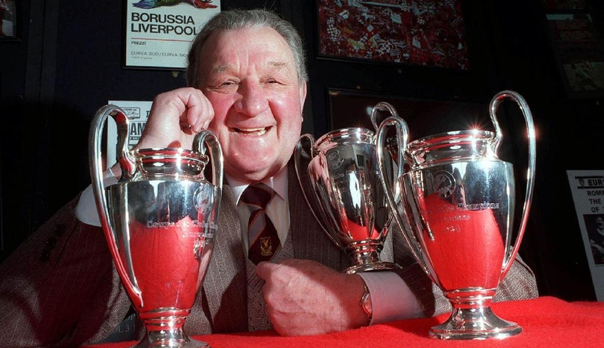 Bob Paisley yang pernah melatih Liverpool menempati posisi kedua dengan rasio kemenangan di Liga Champions dengan meraih 27 kemenangan dari 41 pertandingan atau 65,9 persen. (Liverpoolecho.co.uk)