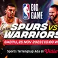 Jadwal dan Live Streaming NBA San Antonio Spurs vs Golden State Warriors di Vidio