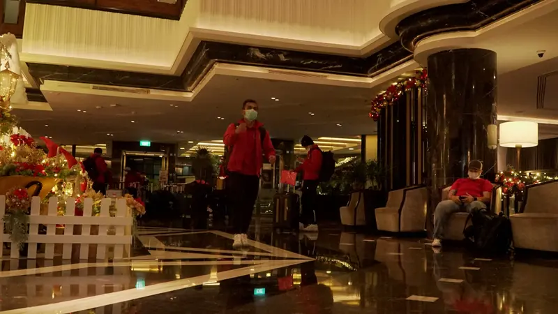 Pemain timnas Indonesia tiba di hotel jelang Piala AFF 2020