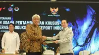 Proses pembayaran dan terbitnya Izin Usaha Pertambangan Khusus Operasi Produksi (IUPK) sebagai pengganti Kontrak Karya (KK) PT Freeport Indonesia. (Dok Inalum)