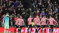 Selebrasi pemain Bilbao usai jebol gawang Barcelona (AFP)