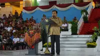 Wakil Presiden Jusuf Kalla saat memberikan sambutan pada puncak perayaan Haornas 2016 di Stadion Gelora Delta Sidoarjo, Jawa Timur, Jumat (9/9) malam. (Dokumentasi Kemenpora)