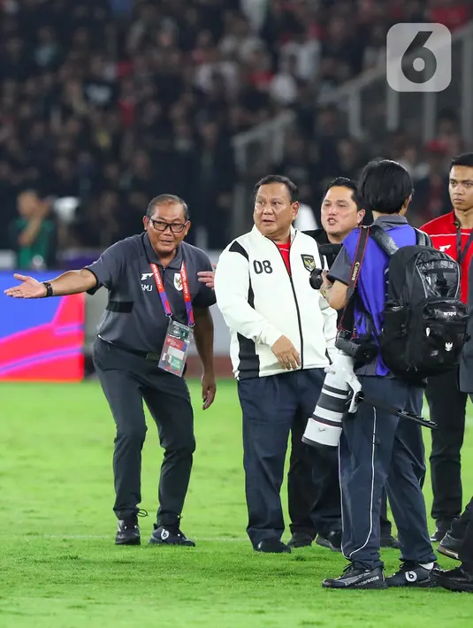 Presiden Prabowo Subianto pun optimis Timnas Indonesia bisa melaju ke putaran final Piala Dunia 2026. (Liputan6.com/Angga Yuniar)