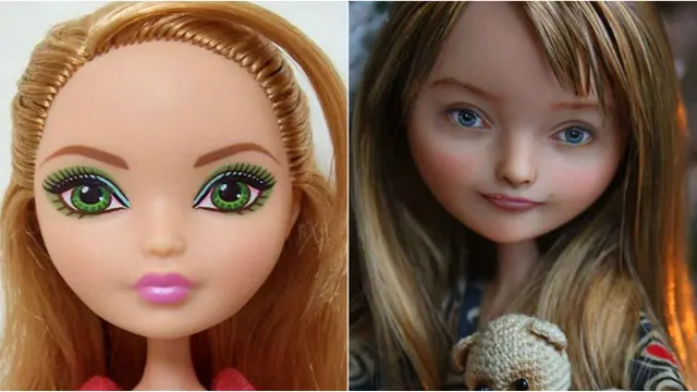 Setelah modifikasi, boneka-boneka Barbie ini berubah menjadi lebih cantik dan terlihat jauh berbeda dari bentuk aslinya.