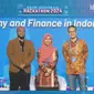 Narasumber Seminar Bank Indonesia Hackathon 2024, ketua divisi AI organisasi non-profit AI Singapore William Tjhi dan Dosen STEI ITB Ayu Purwariyanti, berfoto bersama moderator yang juga sekaligus Ketua Data Science Indonesia, Nabil Bajri. (Muhammad Jibril Razky Kamal, Senin (29/4/2024))