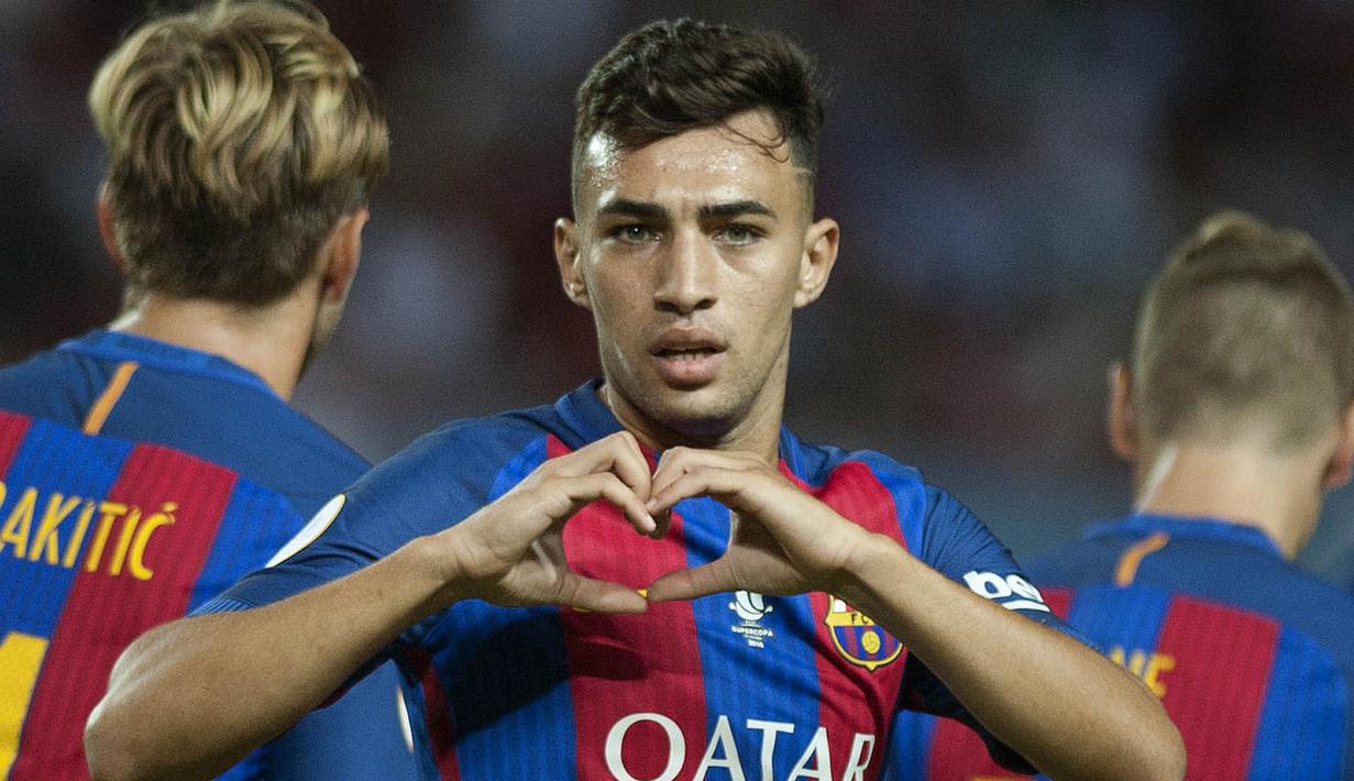 3. Munir El Hadidi, Tottenham berusaha untuk mendatangkan penyerang Barcelona ini ke London. Menurut Daily Mail, Barca akan memasukan klausul pembelian kembali dalam surat perjanjian transfer pemain binaan La Masia itu. (AFP/Jorge Guerrero) 