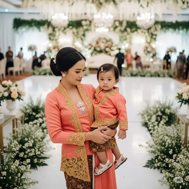 Outfit Kondangan Ibu Anak 1. Foto: Gemini