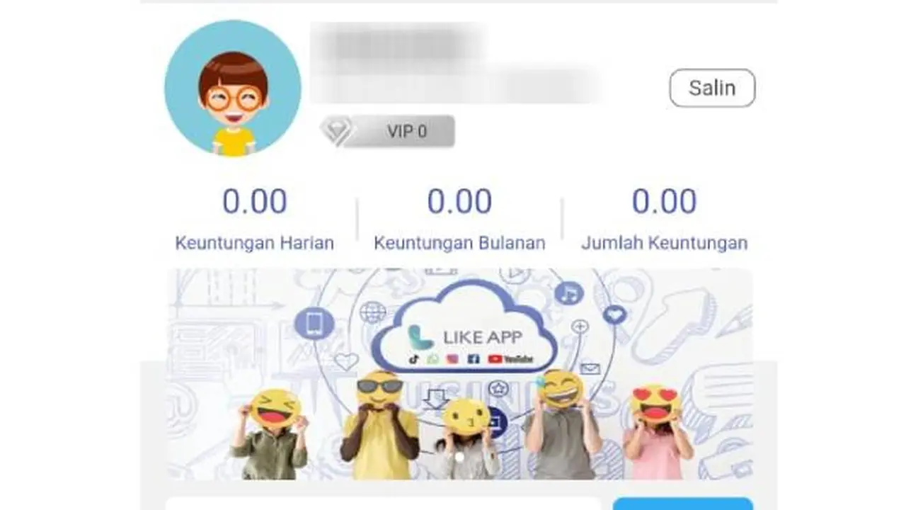 Aplikasi LIKE App. Dok: screenshot dari aplikasi LIKE App