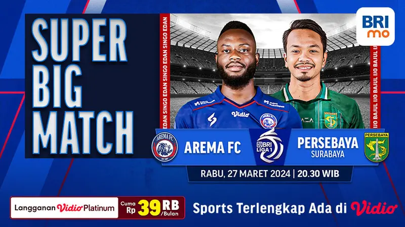 Arema FC vs Persebaya, 27 Maret 2024