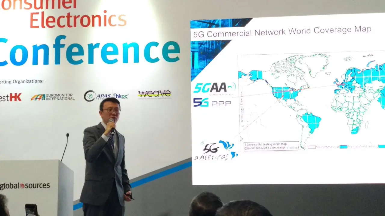 Steven Lee selaku Senior R&D Manager, Smart Mobility, APAS R&D Center, Hong Kong Productivity Council, menjelaskan pentingnya keberadaan jaringan telekomunikasi 5G untuk ADAS (Advanced driver-assistance systems) dan autonomous driving.