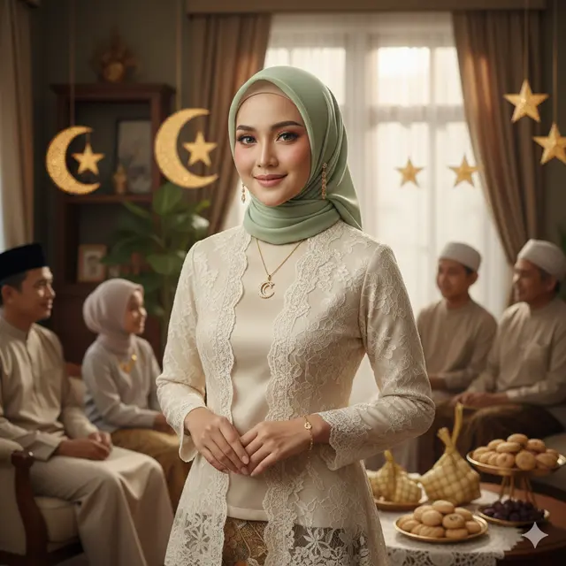 Fashion Hijab untuk Lebaran 2026 (Foto: Gemini AI)