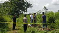Polisi olah TKP temuan jasad pemuda di dekat makam Desa Randudongkal, Pemalang. (Foto: Liputan6.com/Polres Pemalang)