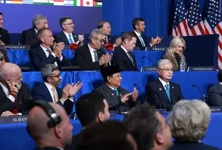 Presiden Republik Indonesia Prabowo Subianto dalam pertemuan perdana Board of Peace (BoP) di Washington DC, Kamis (19/2) waktu setempat. (Dok. Istimewa)
