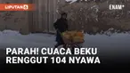 Sedikitnya 104 nyawa melayang akibat cuaca ekstrem yang melanda kawasan Afghanistan. Suhu di wilayah tersebut bisa mencapai minus 30 derajat celcius.