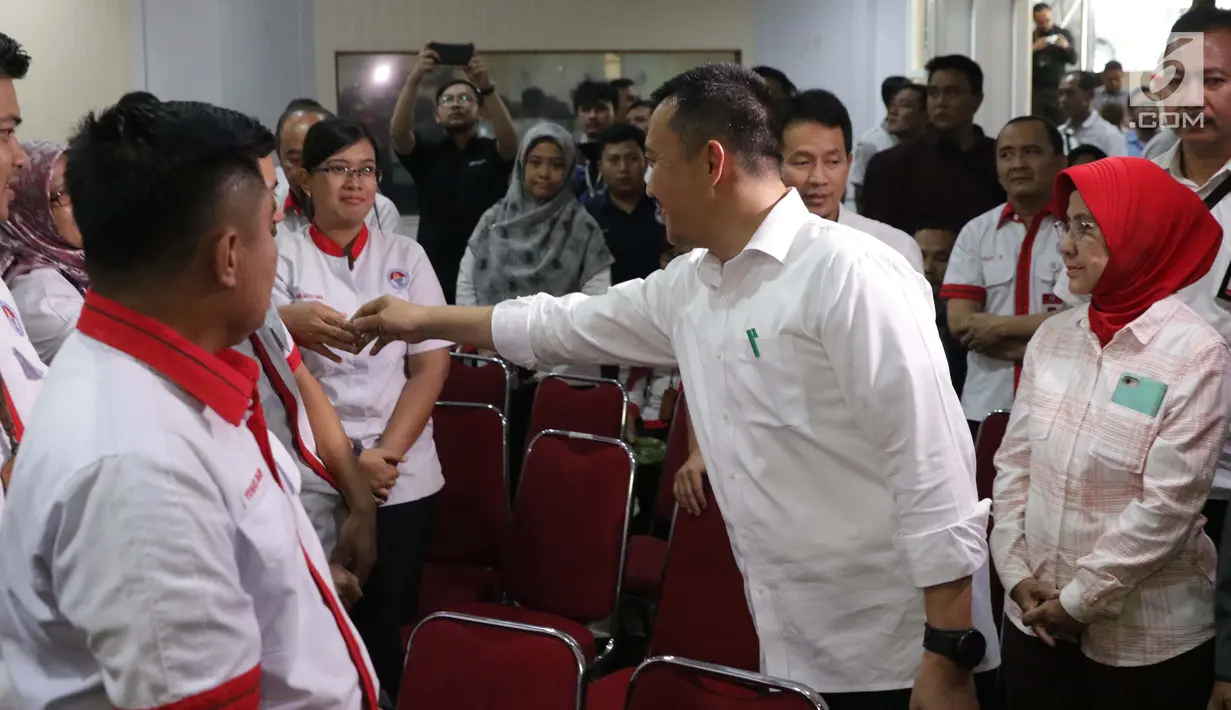 Menpora Imam Nahrawi saat menghadiri acara perpisahan dengan pejabat Kemenpora di Jakarta, Kamis (19/9/2019). Sebelumnya KPK menetapkan Menpora Imam Nahrawi sebagai tersangka kasus dugaan suap dana hibah KONI. (Liputan6.com/Helmi Fithriansyah)