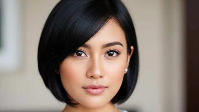 Model Rambut Wanita Pendek Wajah Bulat/ Ilustrasi AI