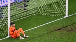 Kroasia mencetak gol lebih dahulu lewat Luka Modric, tapi Mattia Zaccagni mencetak gol telat yang selamatkan muka Italia. (JOHN MACDOUGALL / AFP)