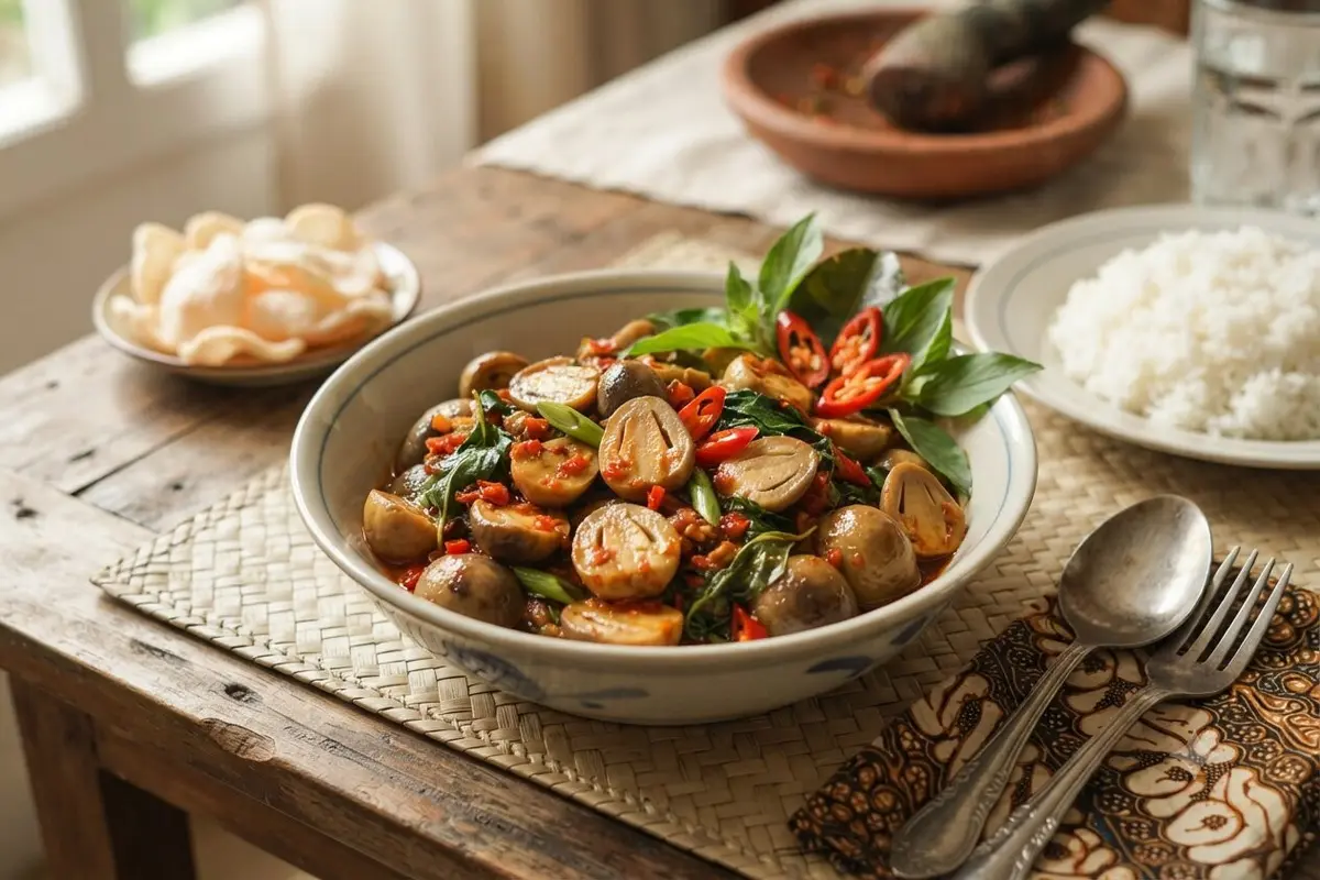 Resep Tumis Jamur Merang dan Kemangi