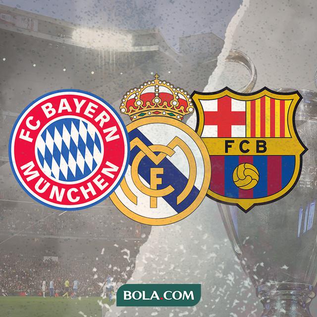 Bayern Munchen, Barcelona dan Real Madrid