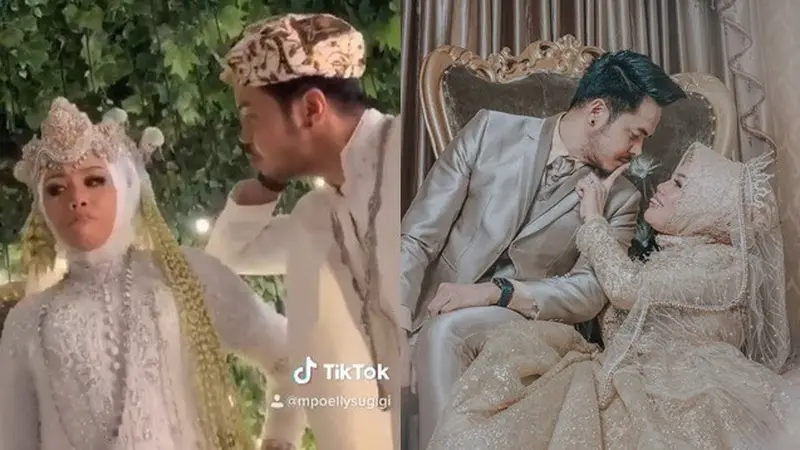 6 Momen Ely Sugigi Pakai Baju Pengantin Bareng Pacar, Pamer Kemesraan