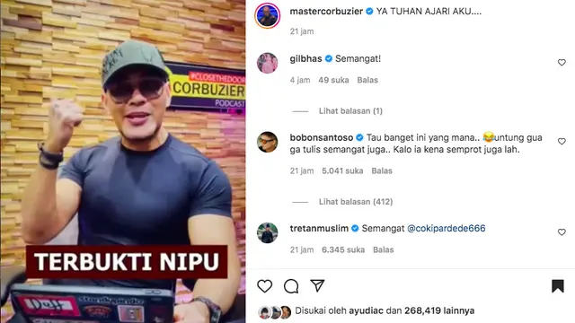 Deddy Corbuzier Sindir Banyak Artis Centang Biru yang Beri Semangat untuk Seorang yang Terbukti Salah