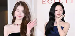 Keduanya sama-sama tampil dalam balutan strapless dress elegan yang dipadukan koleksi high jewelry mewah dari Bvlgari, menciptakan aura glamor khas red carpet. [@henyuk7 @izone___jangwonyoung].