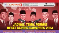 Infografis Jadwal, Tema, Format Debat Capres-Cawapres 2024. (Liputan6.com/Gotri/Abdillah)