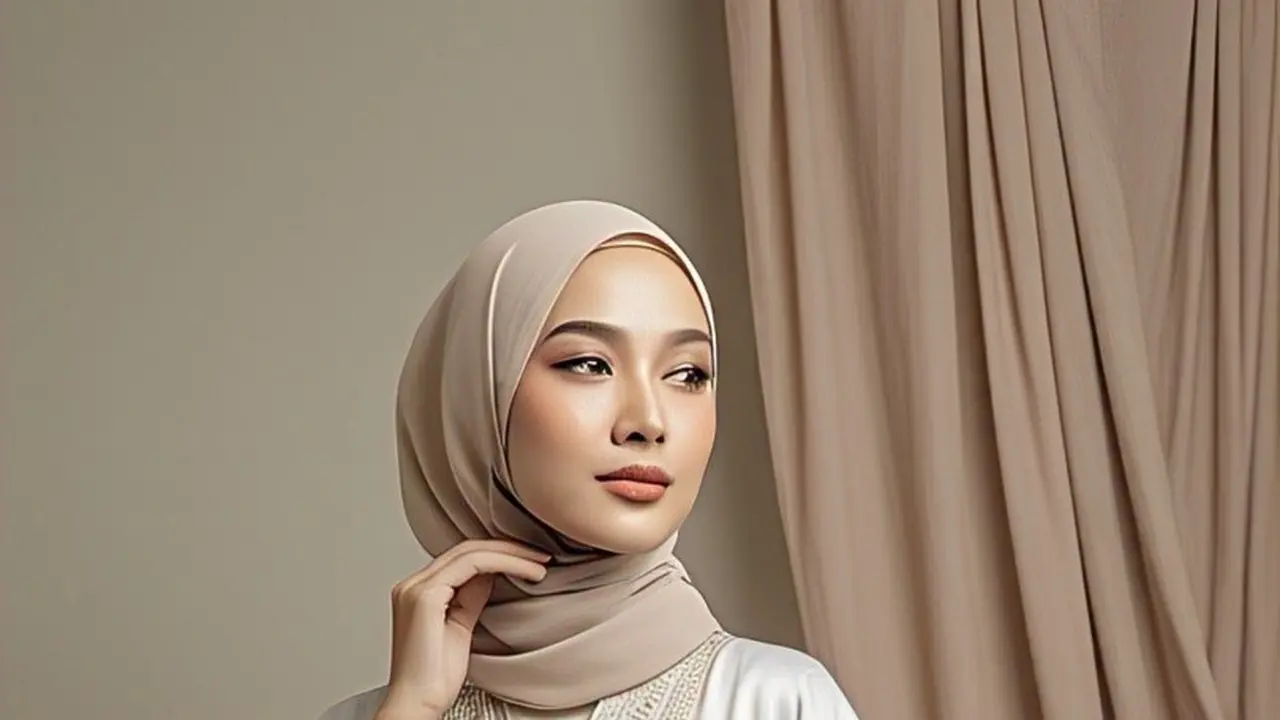 Gamis Kaftan Putih Modern
