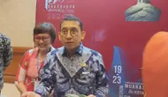 Menteri Kebudayaan Republik Indonesia Fadli Zon ketika diwawancara usai membuka BWCF 2024 di Jambi. (Liputan6.com/Gresi Plasmanto)